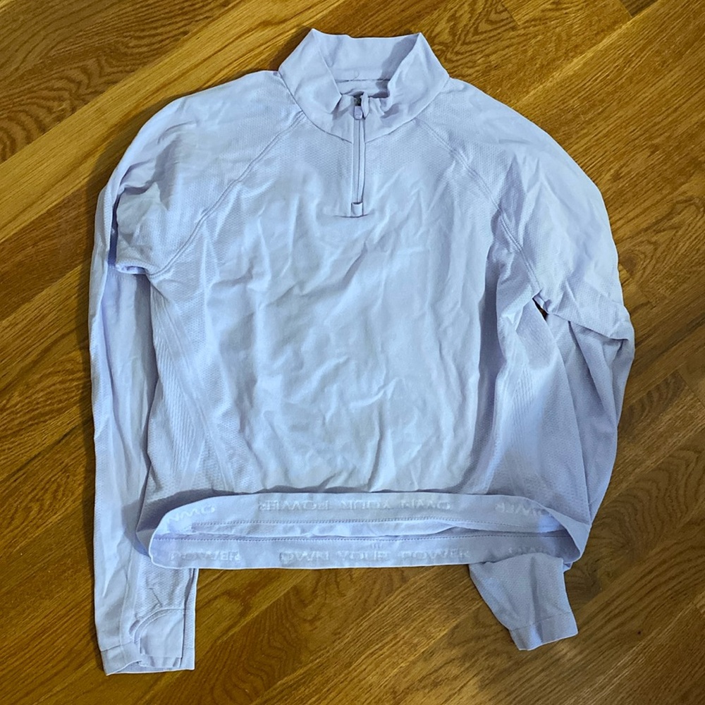 Athleta girls power up seamless quarter Zip long sleeve size medium